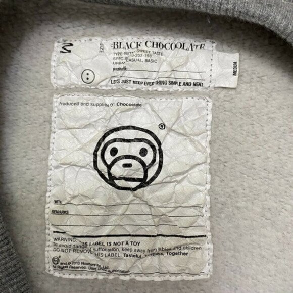 Bape A Bathing Ape Baby Milo Chocoolate 7TH Anniversary 2013 Sweatshirt Medium - Picture 7 of 10